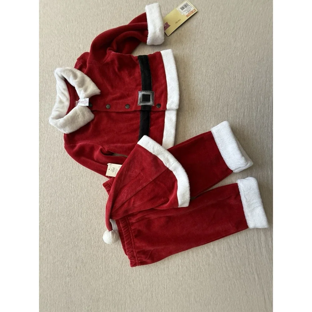 Cherokee Infant 9m Santa Clause Plants Sweater Hat Suit